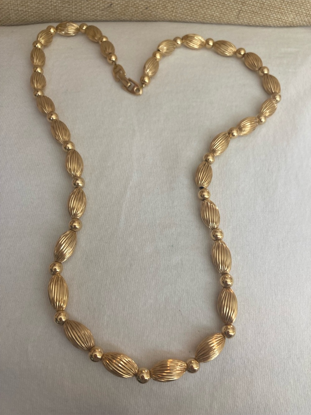 Napier Signed Vintage Fancy Cut Gold Tone Necklace